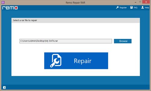 Fix Damaged RAR Archive Header File - Select RAR File